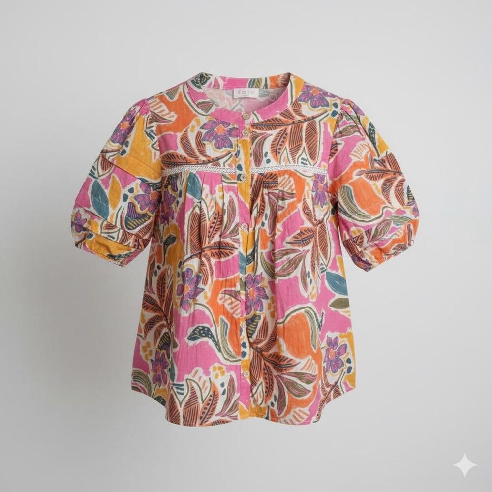 Fate Pink and multicolored floral blouse size S